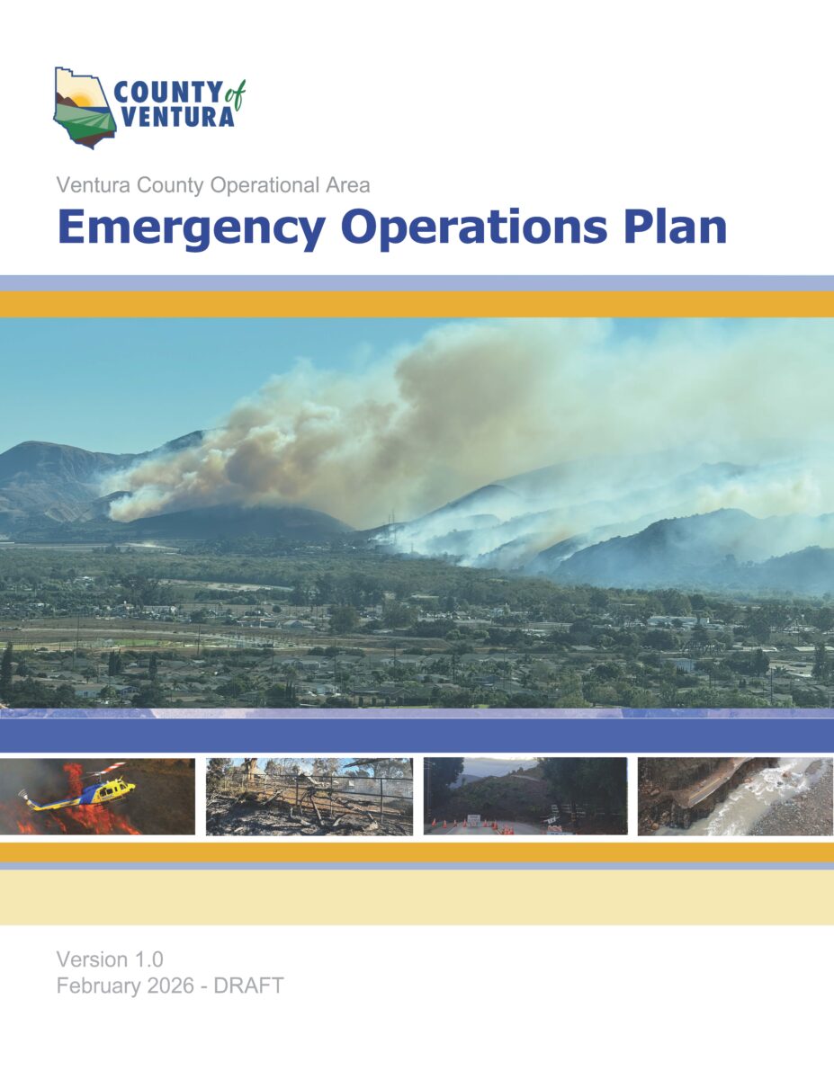 cover image showing county of ventura logo and document title - Ventura County Operational Area Emergency Operations Plan, Version 1.0, February 2026 DRAFT